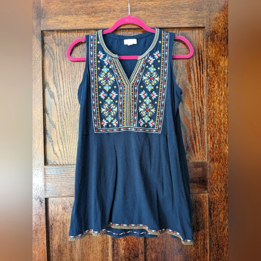 Embroidered J Jill Tunic Tank